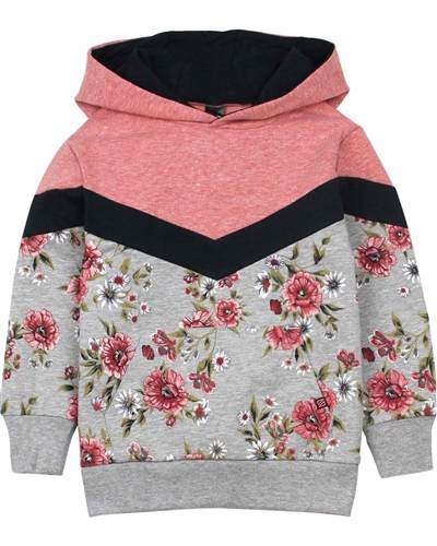 Nano Girls Hooded Sweatshirt in Floral Print