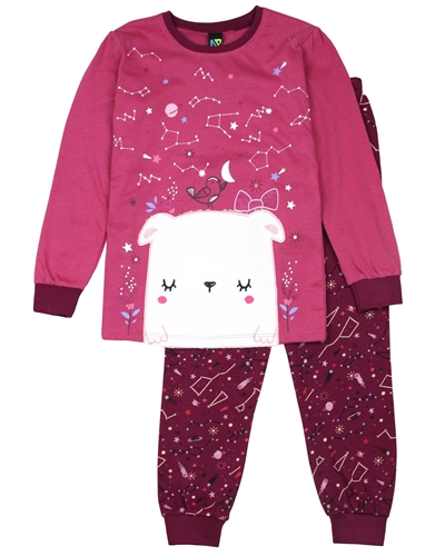 Nano Girls Two-piece Pyjamas Set with Stars Print