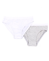 Nano Girls Two-pack Panties in White/Grey