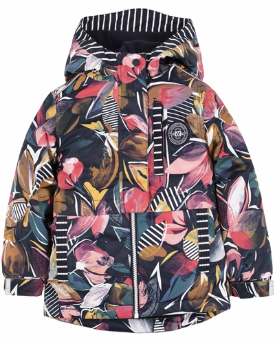Nano Girls Hooded Rain Jacket in Abstract Print