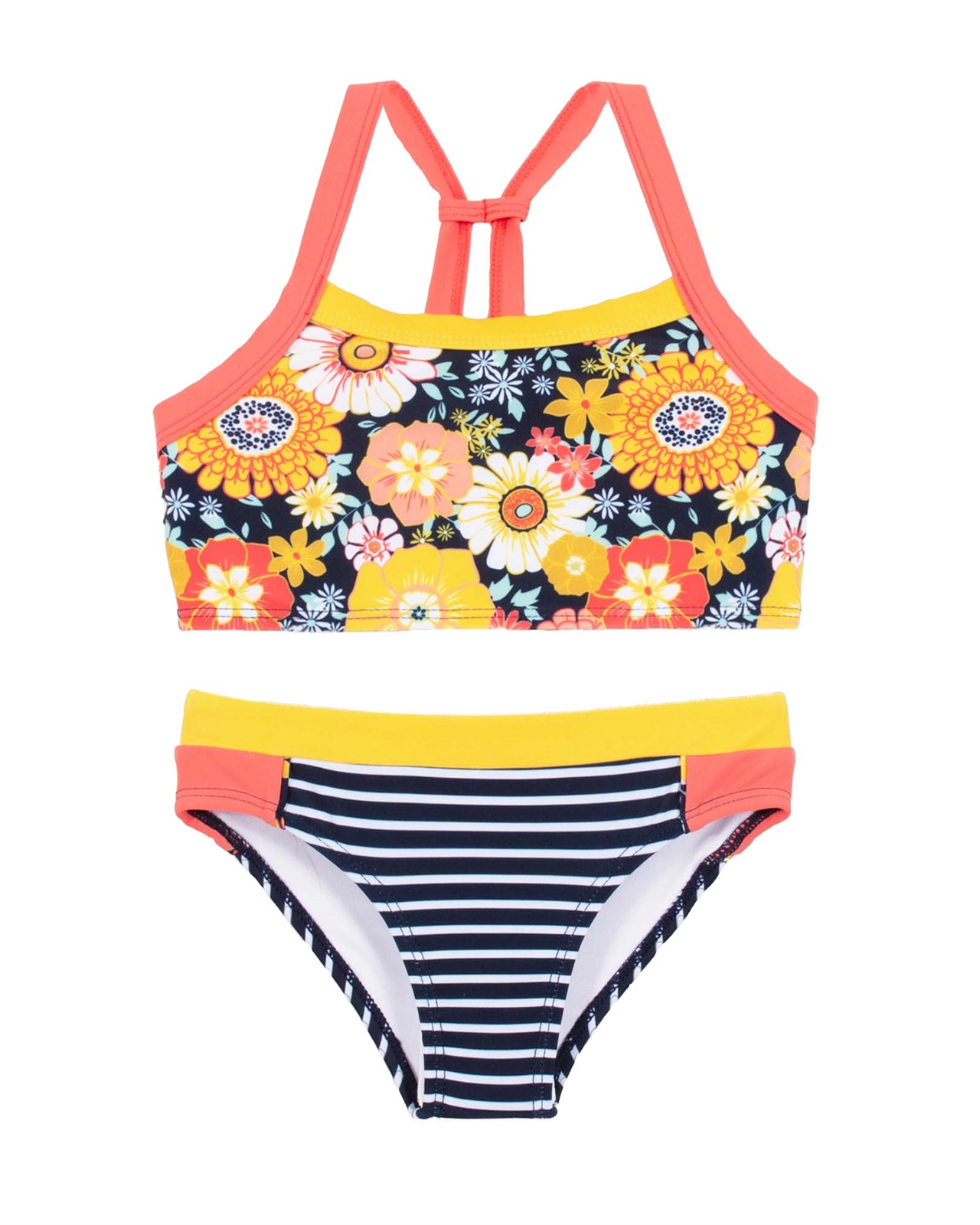 Nano Girls Bikini in Stripe and Daisy Print - Nano Spring/Summer 2022 -  Nano at Moncouturier