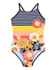 Nano Girls One-piece Swimsuit in Stripe and Daisy Print