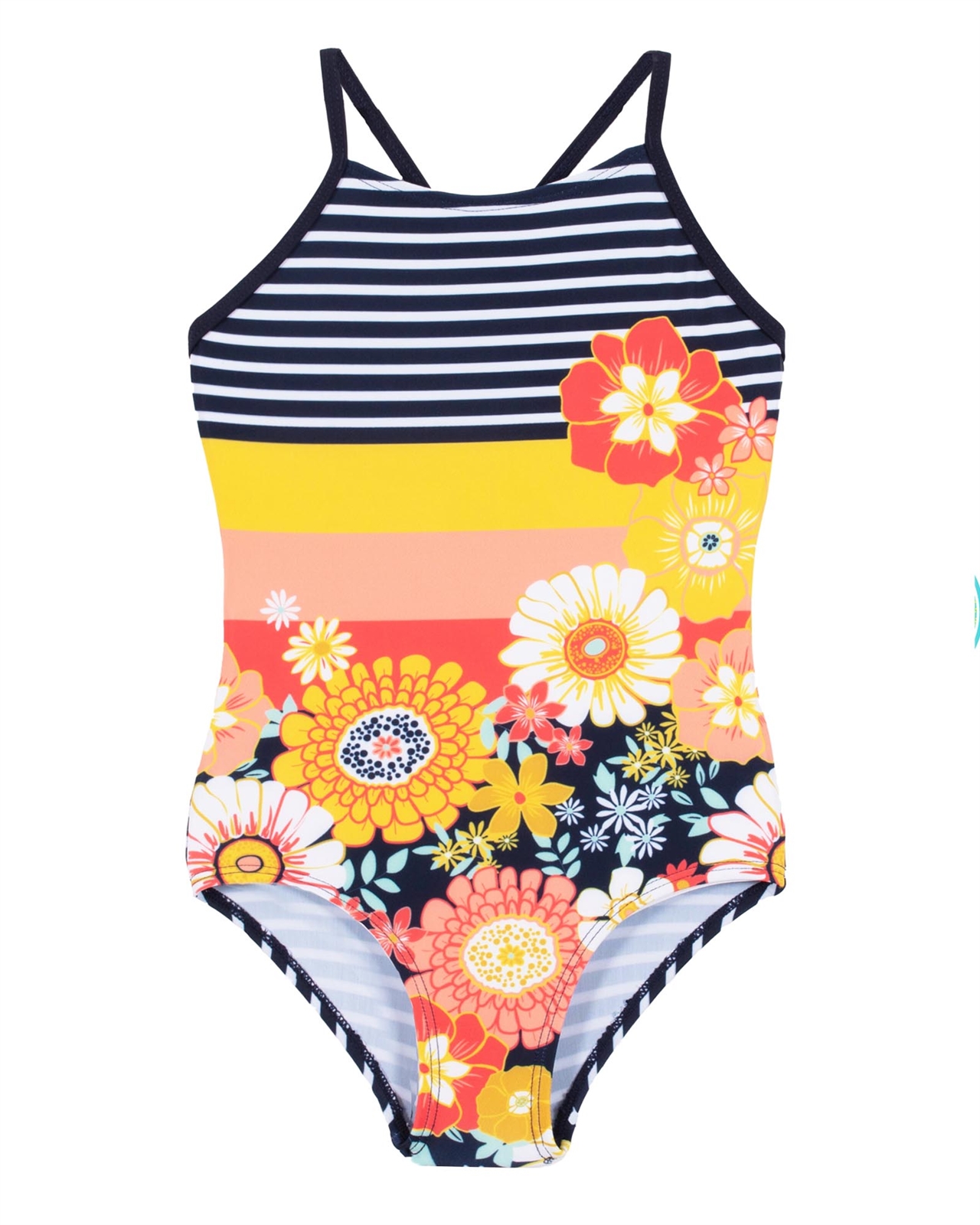 Nano Girls One Piece Swimsuit In Stripe And Daisy Print Nano Spring Summer 2022 Nano At