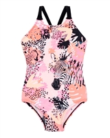 Nano Girls One-piece Swimsuit with Zebra Print