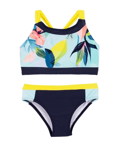 Nano Girls Bikini with Tropical Print Top
