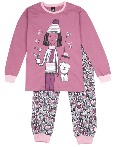 Nano Girls Two-piece Pyjamas Ste with Girls Print