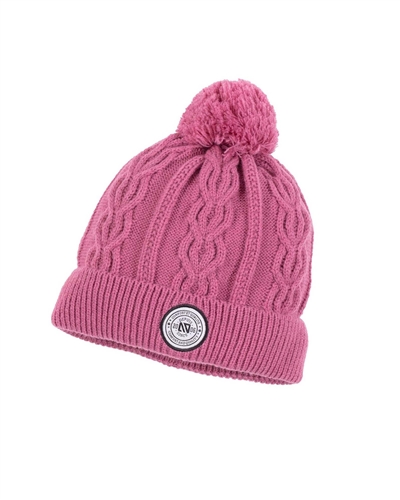 Nano Girls Cable Knit Hat with Knit Pompom