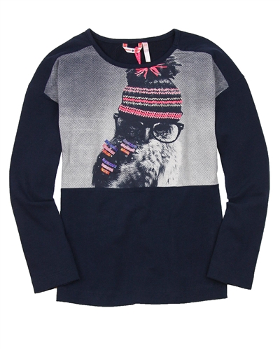 Nono T-shirt with Owl Print Navy