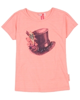 Nono T-shirt with Hat in Neon Coral