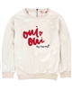 Nono Velour Sweatshirt in Beige with 3D Applique