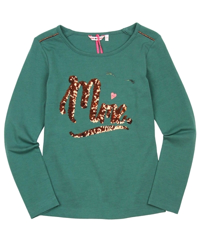 Nono T-shirt with Sequins Applique in Green