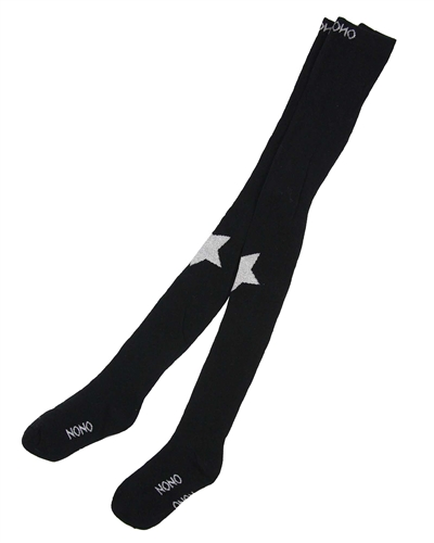 Nono Black Tights with Stars on the Knees