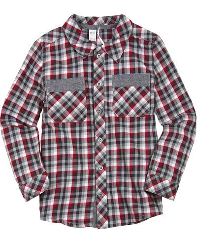 Petit Lem Signature Little Boy's Plaid Shirt  Holiday Magic