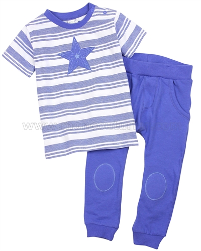 Petit Lem Little Star Striped T-shirt and Pants Set