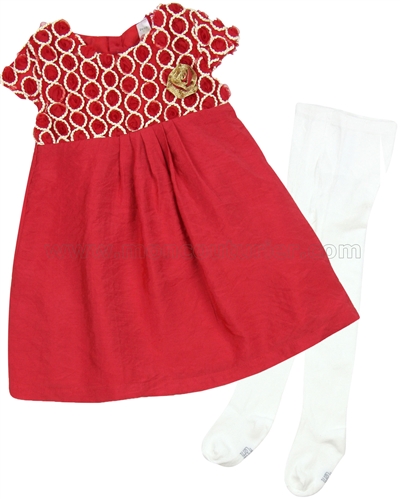 Petit Lem Signature Little Girl's Dress and Tights Classy and Cute