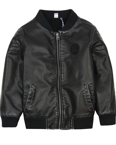 3Pommes Boy's Pleather Bomber Jacket