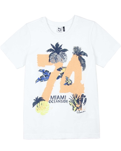 3Pommes Boy's T-shirt with Number Print Miami Vice