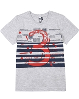 3Pommes Boy's T-shirt with Stripes Cargo Graphic