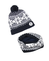 3Pommes Boys Fair Isle Hat with Pompom and Snood Set