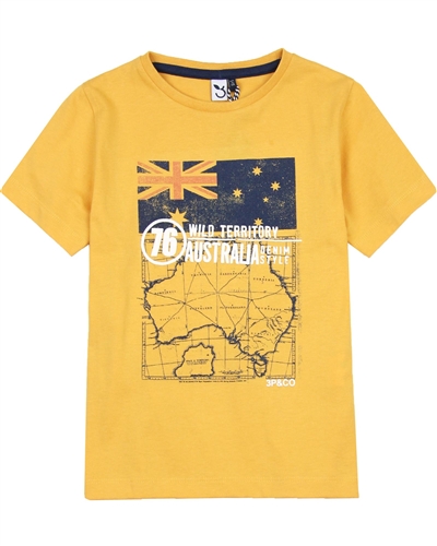 3Pommes Boy's T-shirt with Map Print
