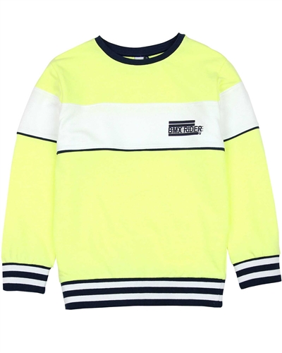 3Pommes Boy's Striped Terry Sweatshirt