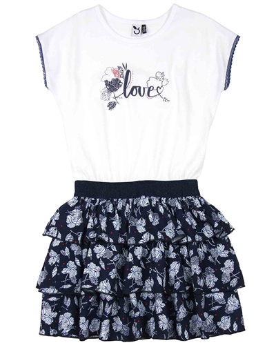 3Pommes Dress with Tiered Bottom