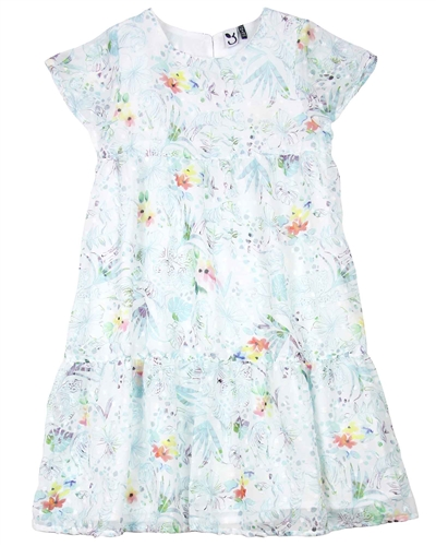 3Pommes Embroidered Voile Dress