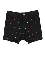 3Pommes Shorts with Stars and Hearts Embroidery