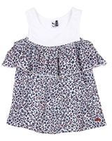 3Pommes Blouse with Off-shoulder Valance
