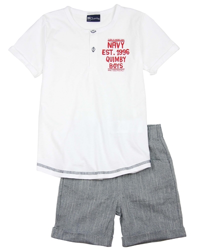 Quimby Boys Henley T-shirt and Shorts Set