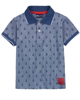 Quimby Boys Polo Shirt in Ancor Print