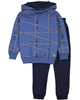 Quimby Boys Blue Sweatshirt in Geometric Print and Pants Set