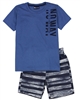 Quimby Boys T-shirt and Striped Shorts Set in Blue/Navy
