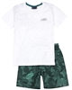 Quimby Boys T-shirt and Swim Shorts Set in White/Green