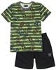 Quimby Boys Pineapple Print T-shirt and Terry Shorts Set in Green/Black