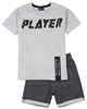 Quimby Boys T-shirt and Jacquard Knit Shorts Set in Grey/Black