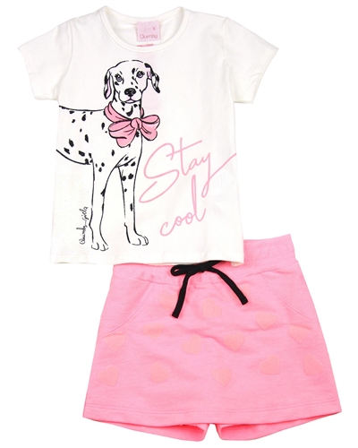 Quimby Girls T-shirt and Terry Skorts Set