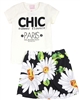 Quimby Girls T-shirt and Daisy Print Skirt Set