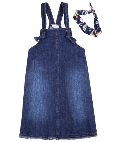 Quimby Girls Denim Dress with Headband