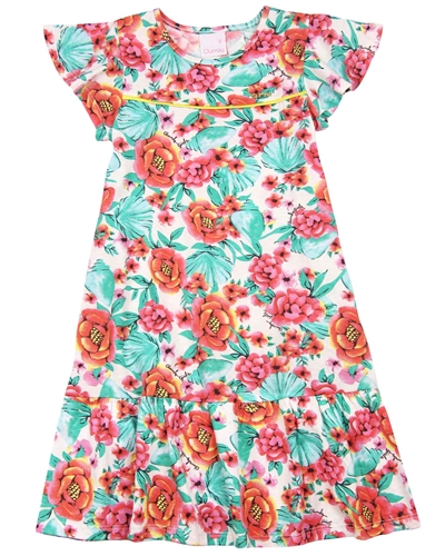 Quimby Girls Dress in Floral Print