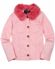 Quimby Girls Twill Jacket with Fur Collar