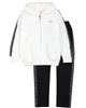 Quimby Girls Jogging Set with Textured Jacket in White/Navy