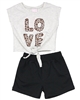 Quimby Girls Top with Knot and Terry Shorts Set