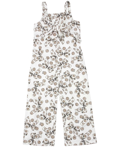 Quimby Girls Jumpsuit in Bows Print
