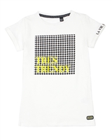 Quapi Girl's T-shirt with Houndstooth Print