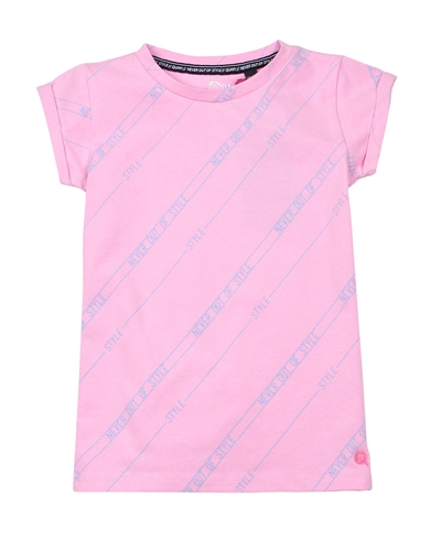 Quapi Girl's T-shirt with Stripes and Print