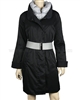 Silolona Women's Goose Down Trench Coat Black