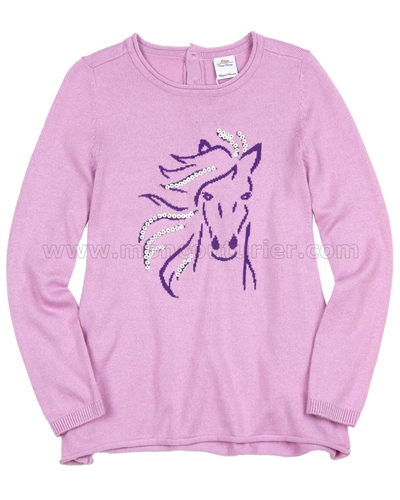 s.Oliver Girls' Sweater with Pony Motif