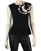 Siste's Women's Top with Flower Black