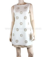 SISTE'S Women's Shift Scuba Dress with Floral Cut, Sizes S-L